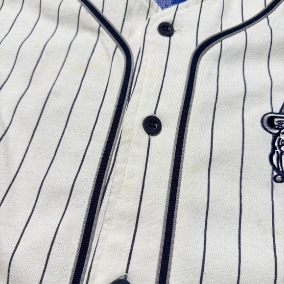 Vintage Starter Georgetown Hoyas Pinstripe Cotton Baseball Jersey Mens Large 90s - Picture 9 of 13